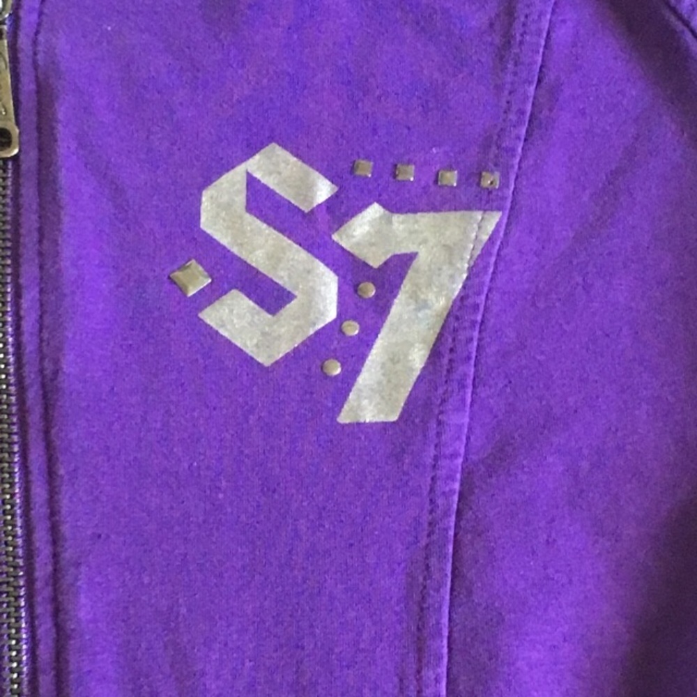 SEVEN7 Hooded Zip Up Hoodie Embellished M - Picture 2 of 7